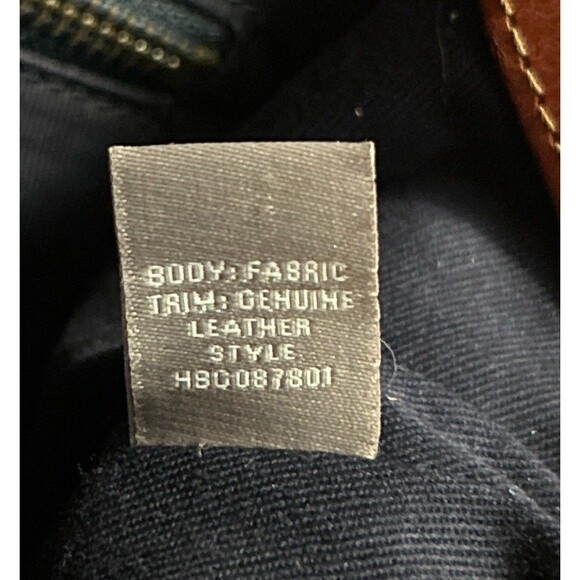 J. Jill Leather Fabric Bucket Large Tote Bag Boho Bag Brown Blue White - Picture 11 of 12